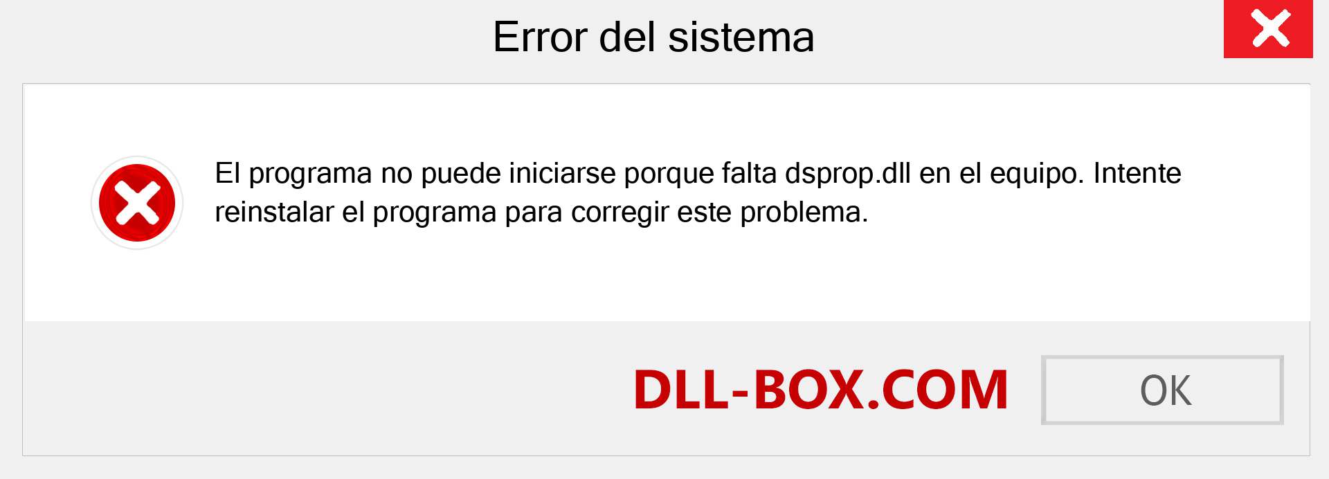 ¿Falta el archivo dsprop.dll ?. Descargar para Windows 7, 8, 10 - Corregir dsprop dll Missing Error en Windows, fotos, imágenes